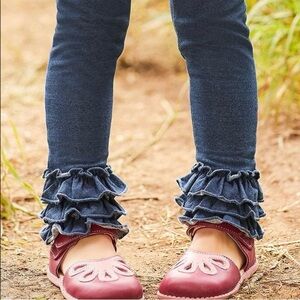 Matilda Jane Toddler Girls Blue Ruffle Cuff Denim Jean Jeggings Size 2T